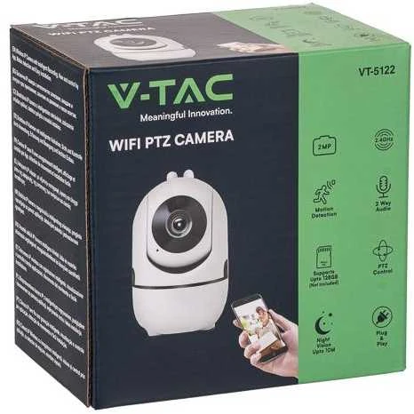 V-tac 1080p raiškos kamera WIFI, su EU jungtimi, IP20, su "auto-track" funkcija