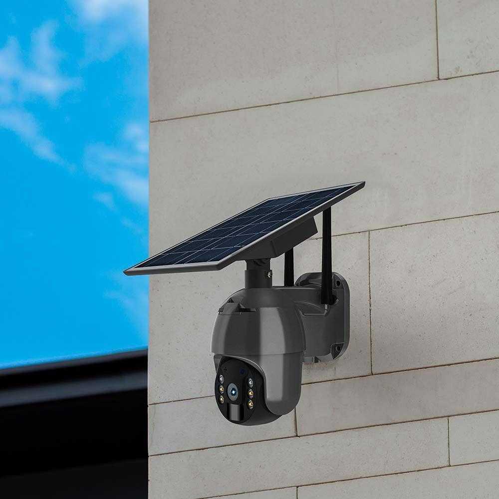 V-tac Valdoma HD 2MP WiFi apsaugos kamera, juoda, su judesio davikliu ir saulės baterija