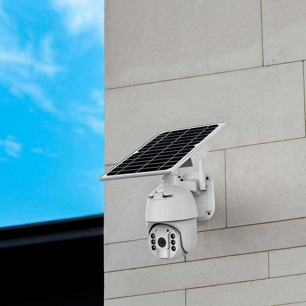 V-tac Valdoma HD 2MP WiFi apsaugos kamera, balta, su judesio davikliu ir saulės baterija