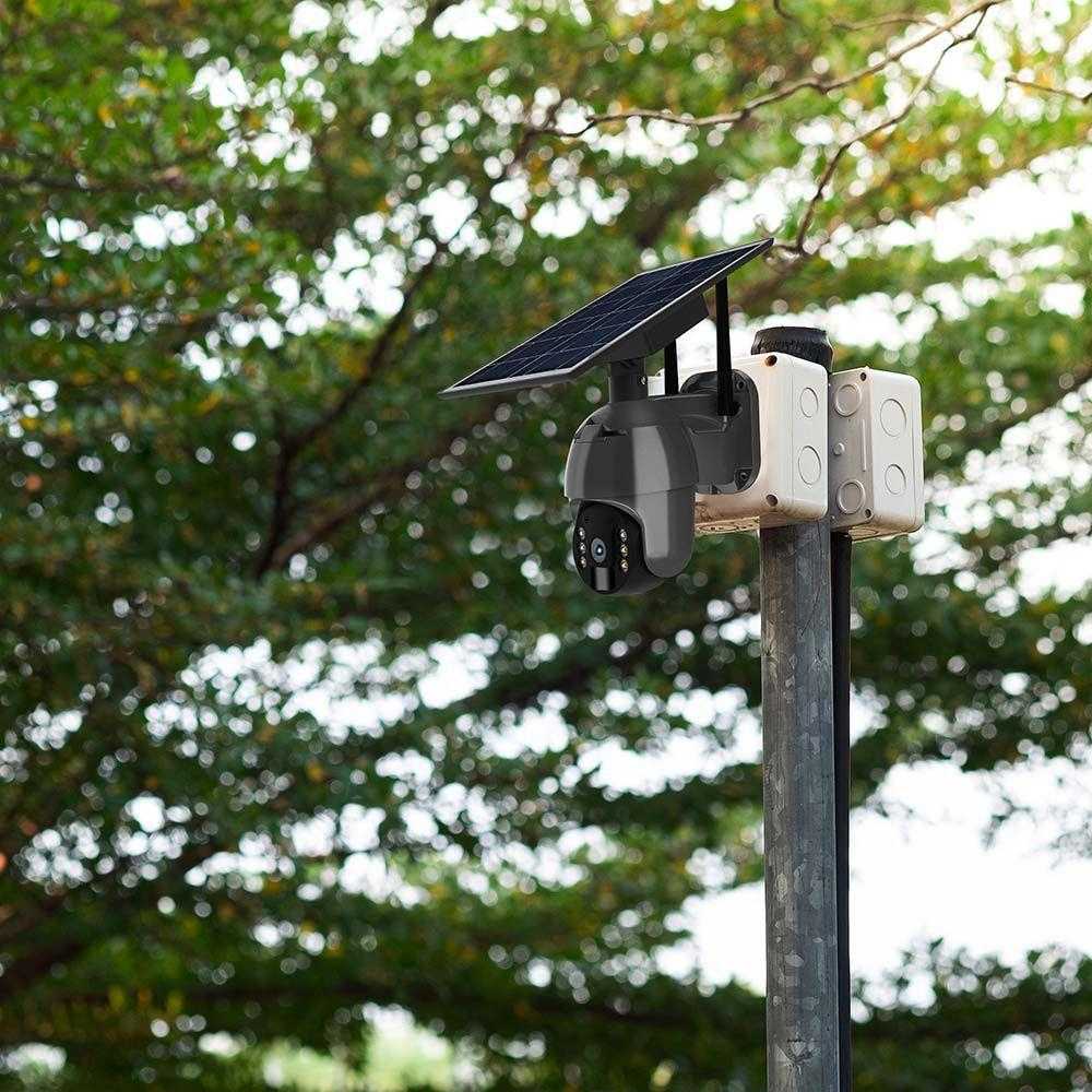 V-tac Valdoma HD 2MP WiFi apsaugos kamera, juoda, su judesio davikliu ir saulės baterija