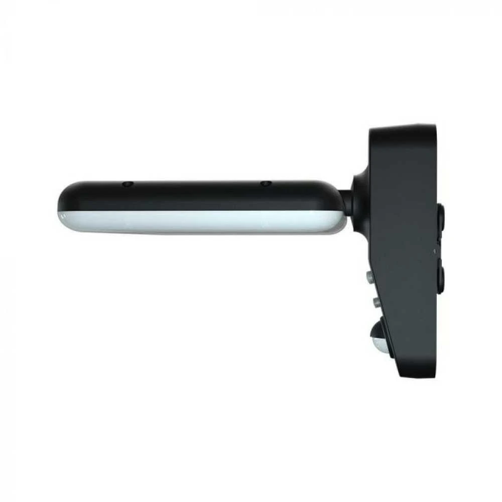 Sieninis šviestuvas V-tac 15W LED paviršinis šviestuvas su saulės baterija ir judesio davikliu, juodas, 4000/6000K