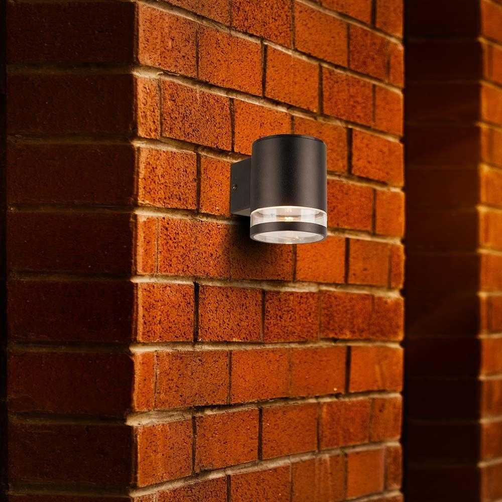 Sieninis šviestuvas V-tac 1W LED sieninis lauko šviestuvas su saulės baterija, juodas, 3000K, IP54