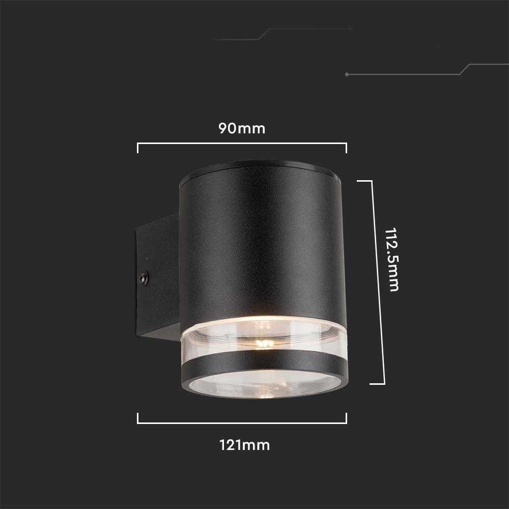 Sieninis šviestuvas V-tac 1W LED sieninis lauko šviestuvas su saulės baterija ir judesio davikliu, juodas, 3000K, IP54