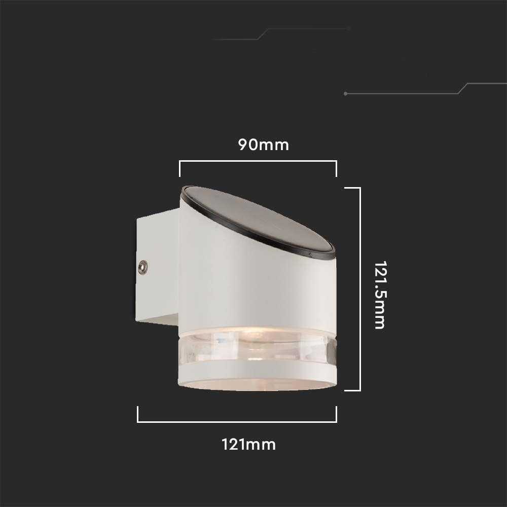 Sieninis šviestuvas V-tac 1W LED sieninis lauko šviestuvas su saulės baterija, baltas, 3000K, IP54