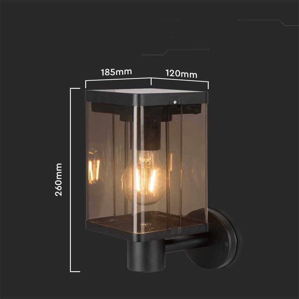 Sieninis šviestuvas V-tac 2,5W LED sieninis lauko šviestuvas su saulės baterija ir judesio davikliu, juodas, 3000K, IP54