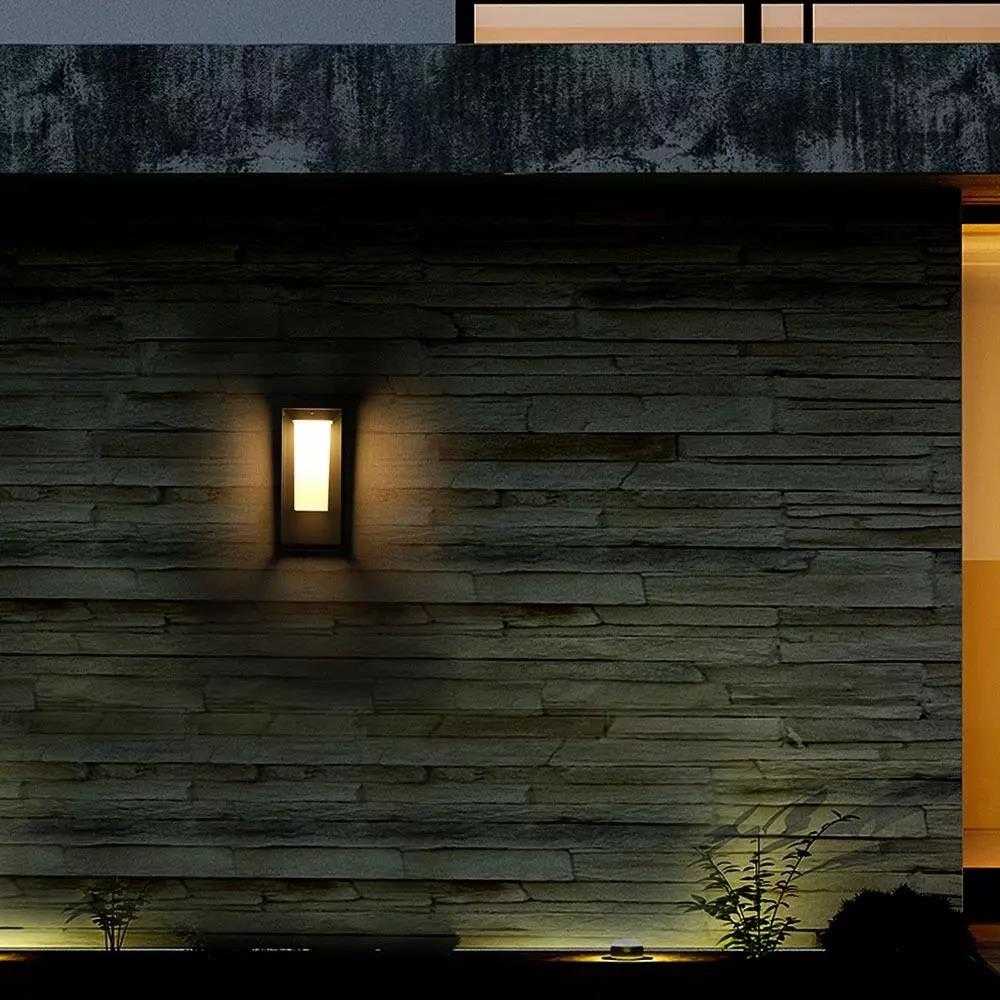 2W LED sieninis šviestuvas su saulės baterija, pilkas, 3000K (šiltai balta), SAMSUNG LED chip