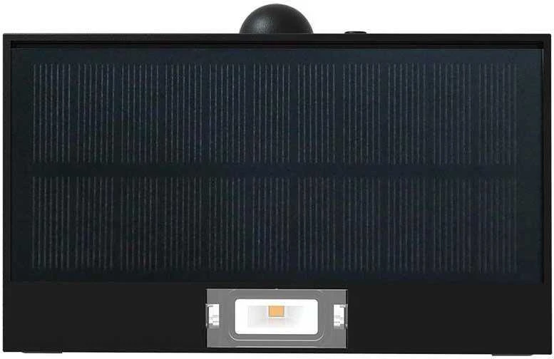 Sieninis šviestuvas V-tac 3W LED paviršinis šviestuvas su saulės baterija ir judesio davikliu, juodas, 3000/4000K