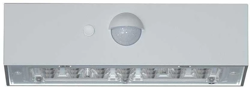 Sieninis šviestuvas V-tac 3W LED paviršinis šviestuvas su saulės baterija ir judesio davikliu, baltas, 3000/4000K