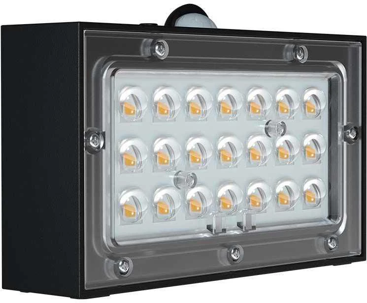 Sieninis šviestuvas V-tac 3W LED paviršinis šviestuvas su saulės baterija ir judesio davikliu, juodas, 3000/4000K