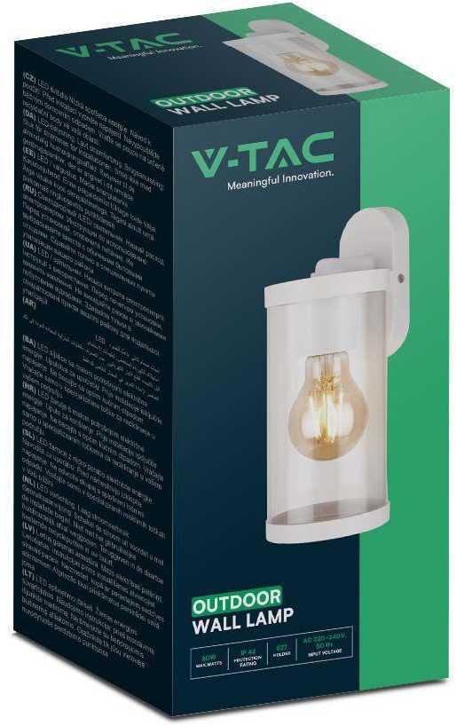 V-tac Sieninis šviestuvas, E27, juodas, IP44