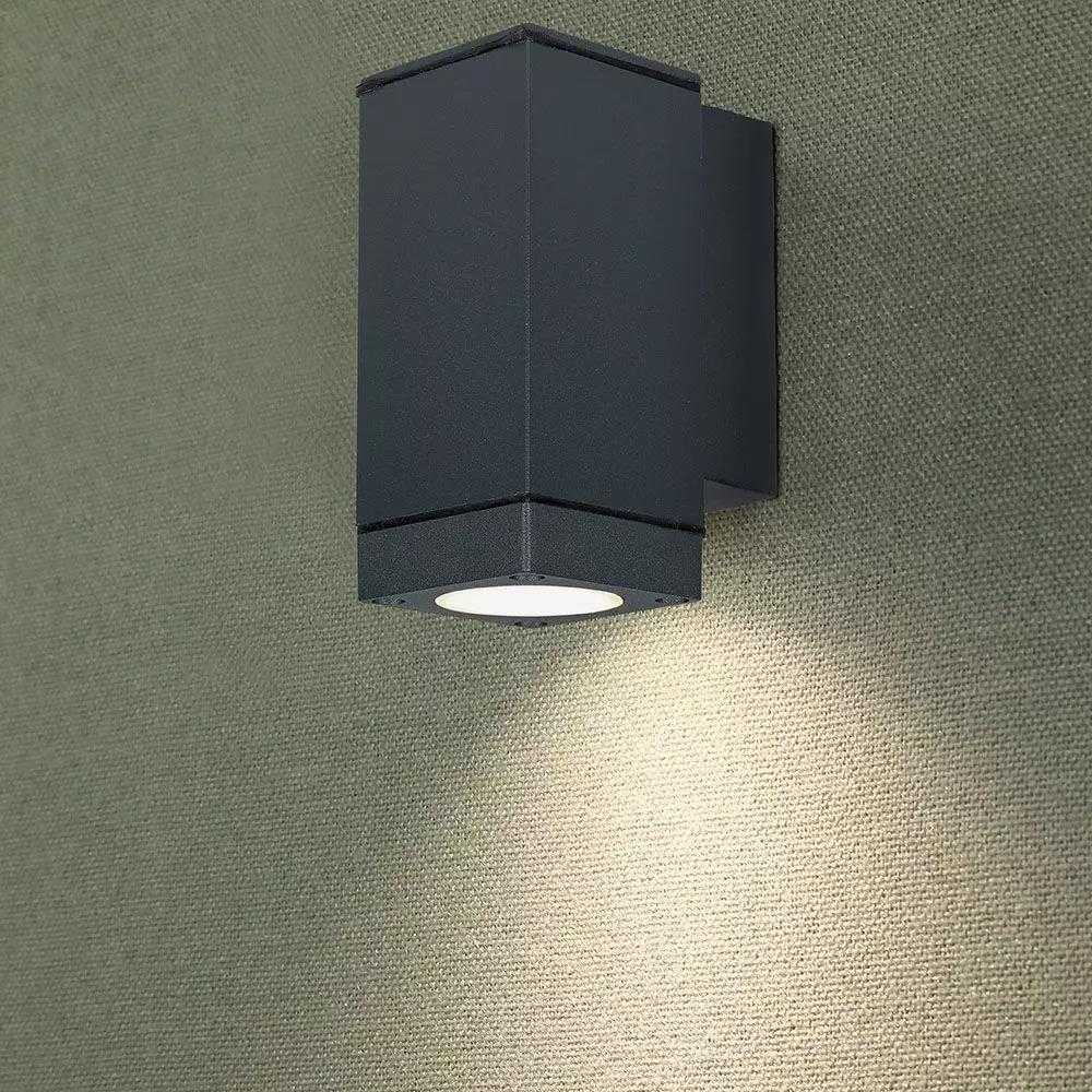 Lauko sieninis šviestuvas V-TAC, GU10, pilkos spalvos, šviečia į viršų ir į apačią