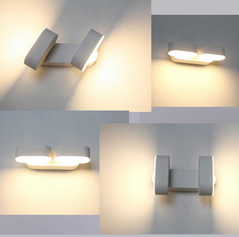 Sieninis šviestuvas V-tac 10W LED sieninis pakreipiamas šviestuvas, baltu korpusu, 3000K, IP65