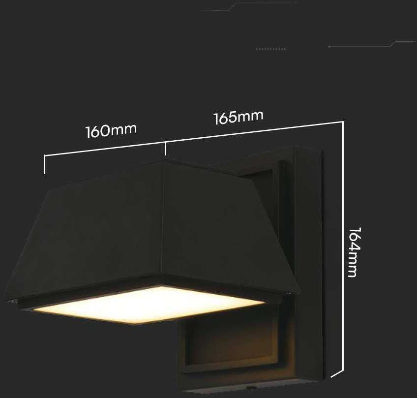 Sieninis šviestuvas V-tac 15W LED sieninis lauko šviestuvas, juodas, 4000K, šviečia į viršų ir į apačią, IP65