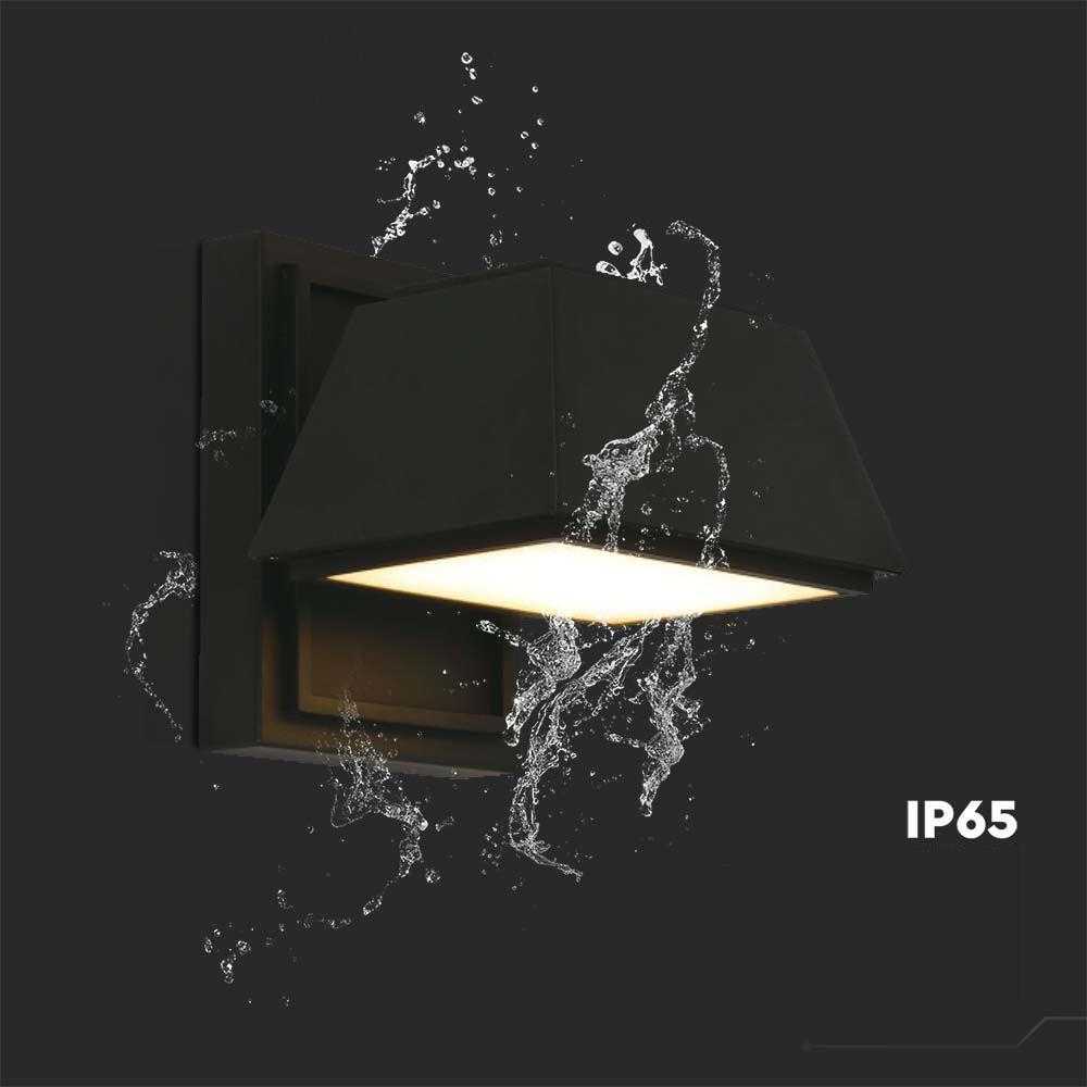V-tac 15W LED sieninis šviestuvas, juodas, 3000K, IP65, šviečia į viršų ir į apačią
