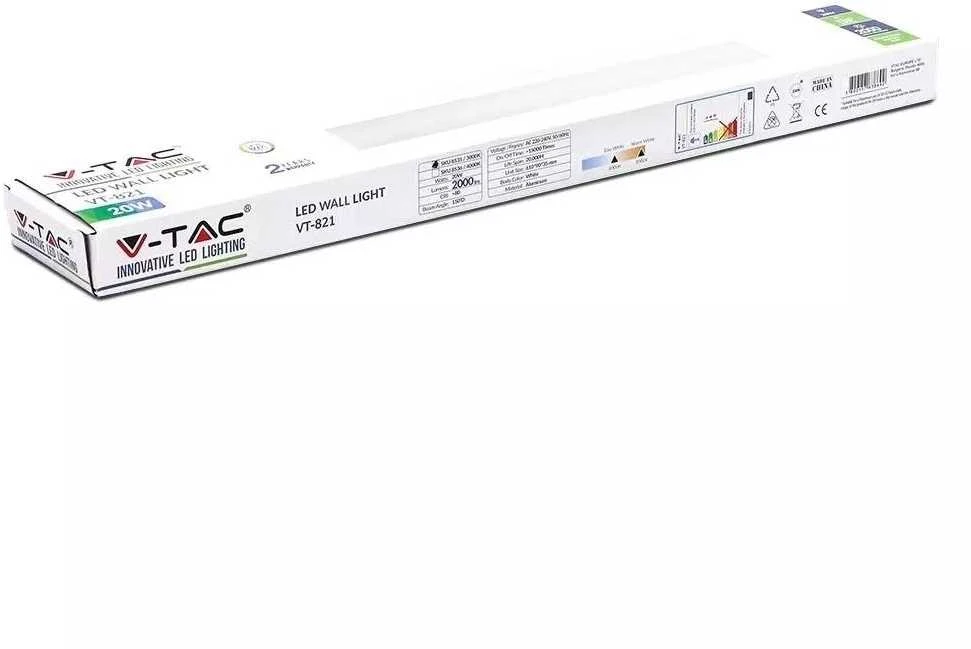 20W sieninis šviestuvas V-TAC, 3000K, IP44, baltas