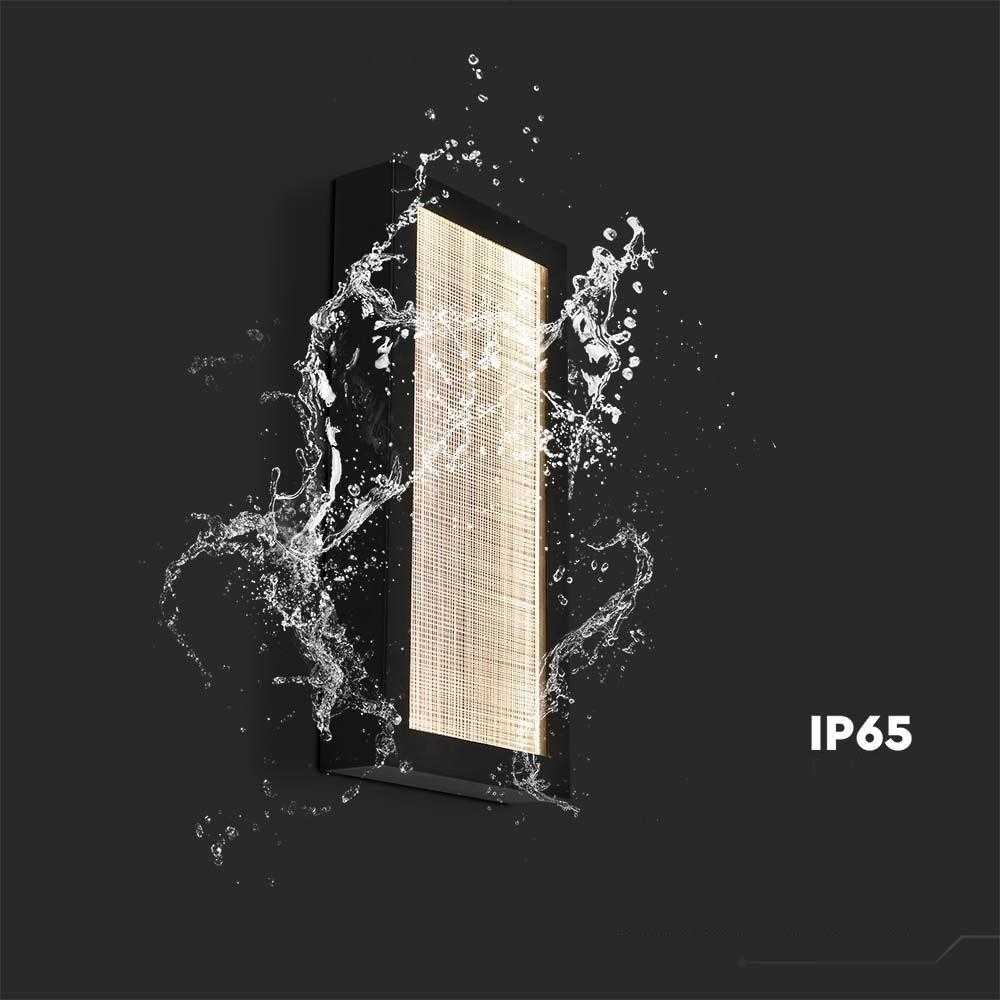 V-tac 20W LED sieninis šviestuvas, juodas, 3000K, IP65