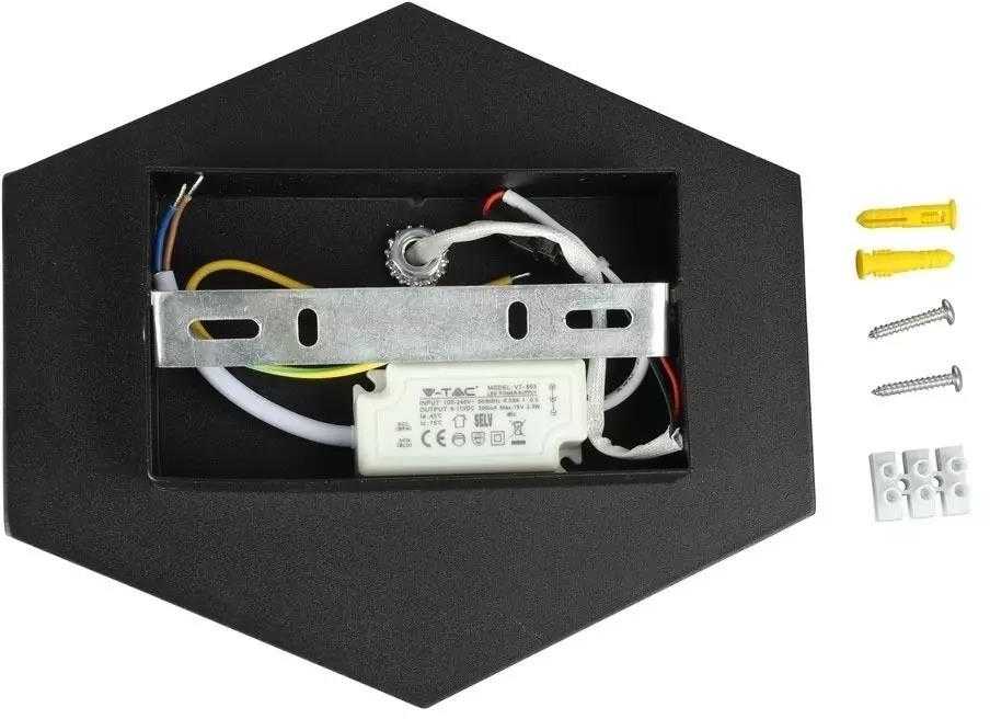 3W LED sieninis šviestuvas, Bridgelux chip, juodas, 4000K