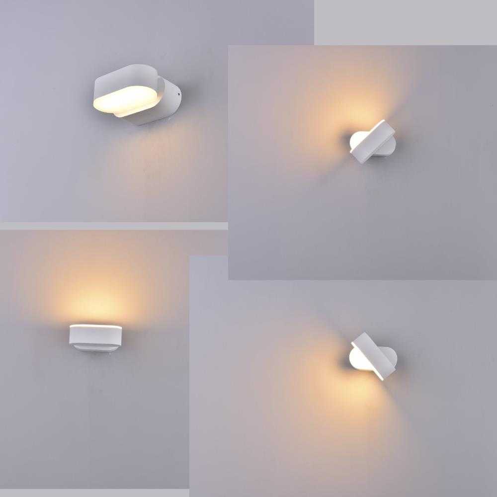 Sieninis šviestuvas V-tac 5W LED sieninis pakreipiamas šviestuvas, baltu korpusu, 3000K, IP65