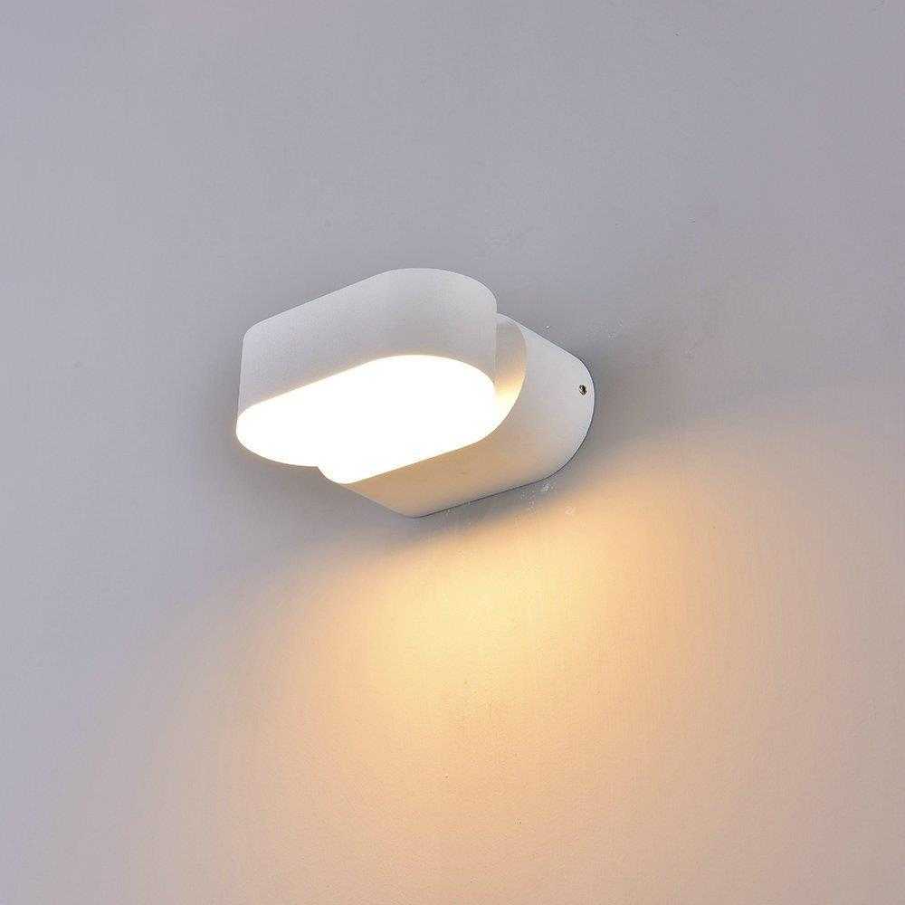 Sieninis šviestuvas V-tac 5W LED sieninis pakreipiamas šviestuvas, baltu korpusu, 3000K, IP65