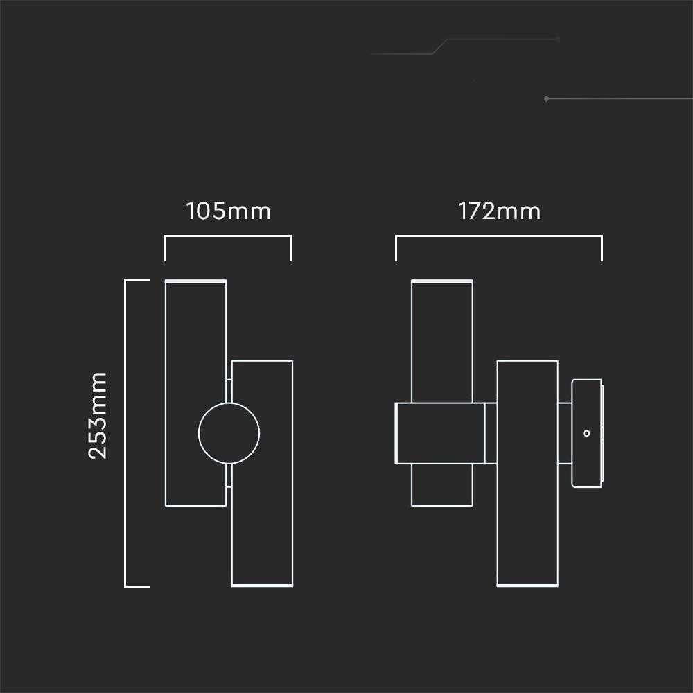 V-tac 6W LED sieninis šviestuvas, baltas, 3000K