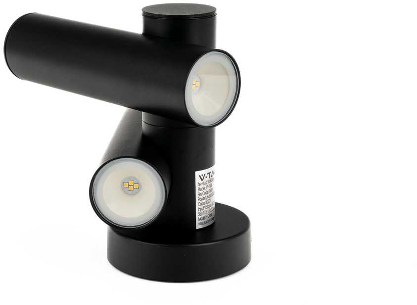 V-tac 6W LED sieninis šviestuvas, juodas, 4000K