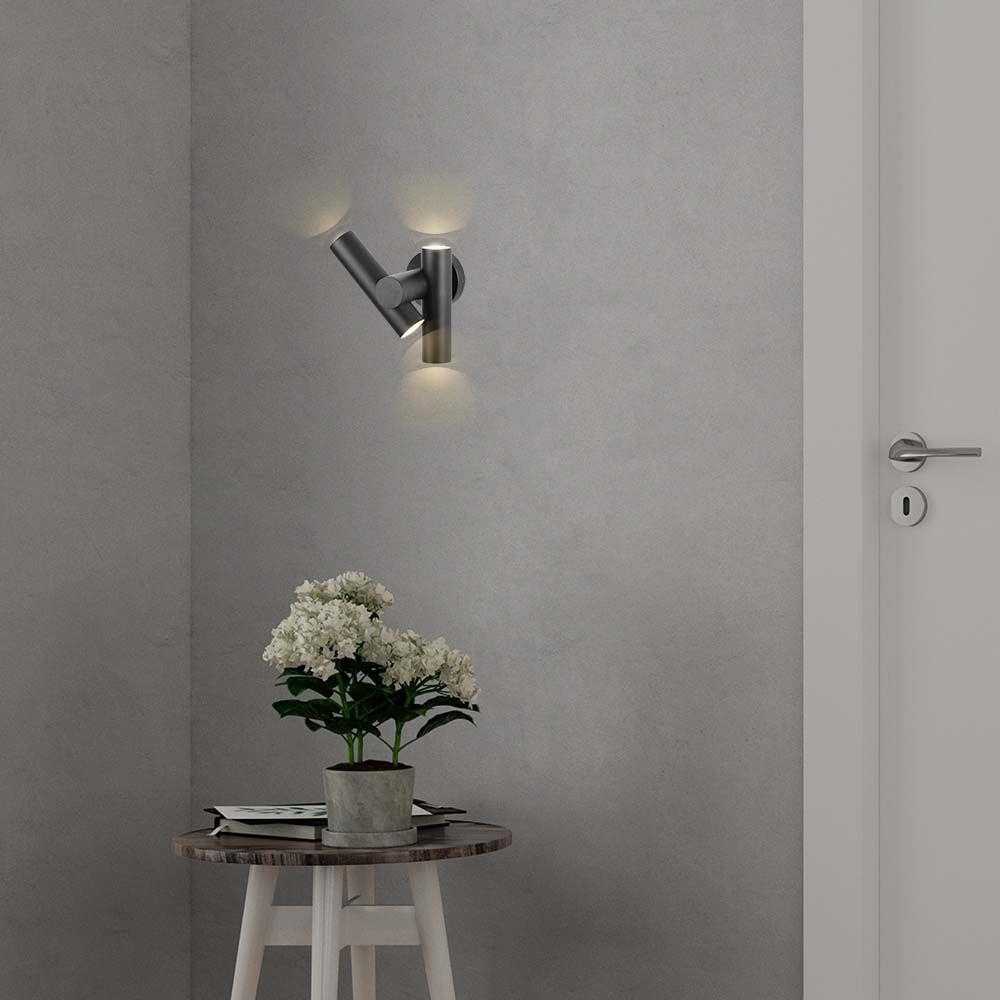 V-tac 6W LED sieninis šviestuvas, juodas, 3000K