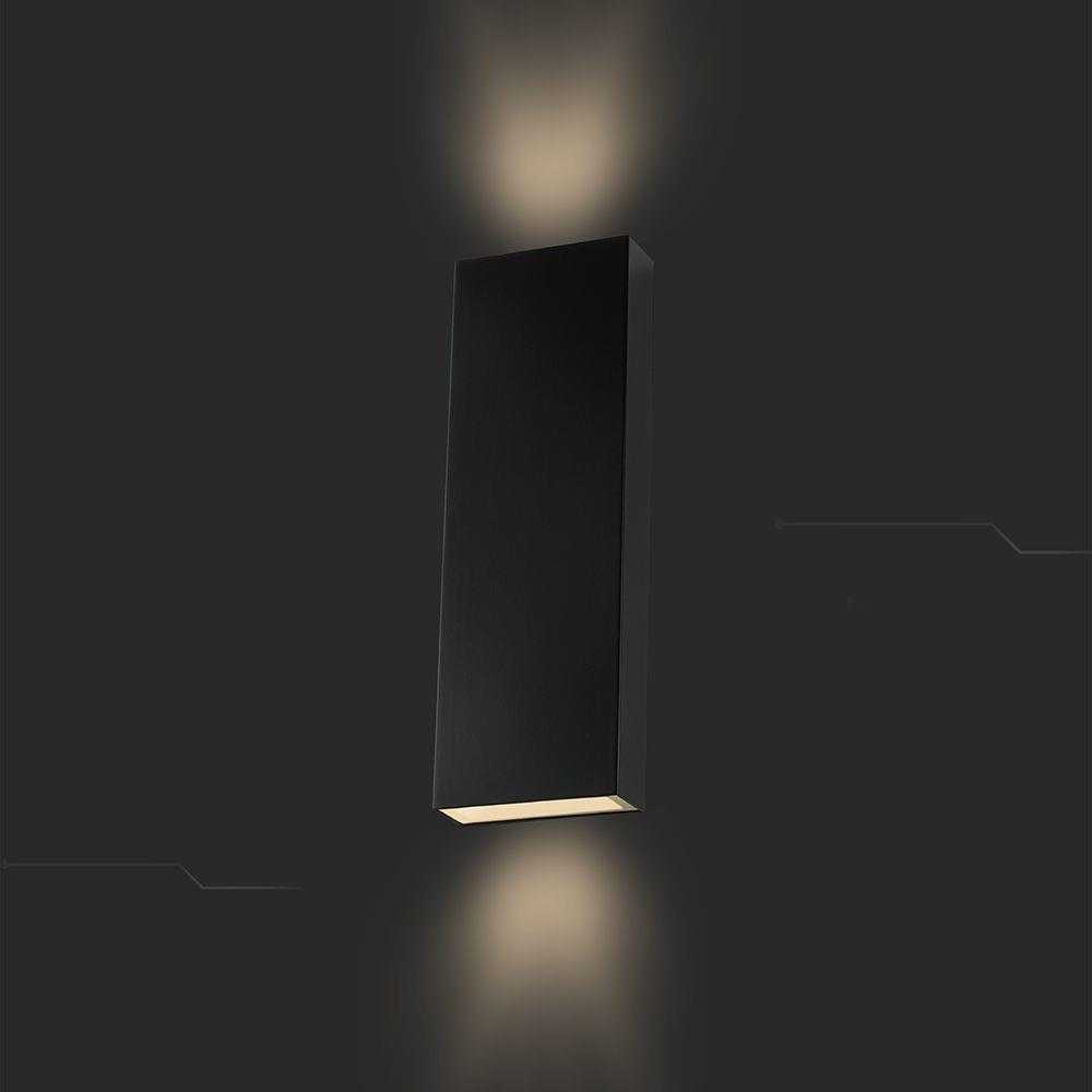 Sieninis šviestuvas V-tac 8W LED sieninis fasado šviestuvas, juodas, 4000K, IP65, šviečia į viršų ir į apačią