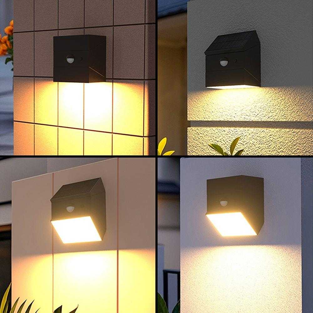 Sieninis šviestuvas V-tac 2,5W LED sieninis įkraunamas šviestuvas su saulės baterija ir judesio davikliu, juodas, 3000/4000/6000K, IP65
