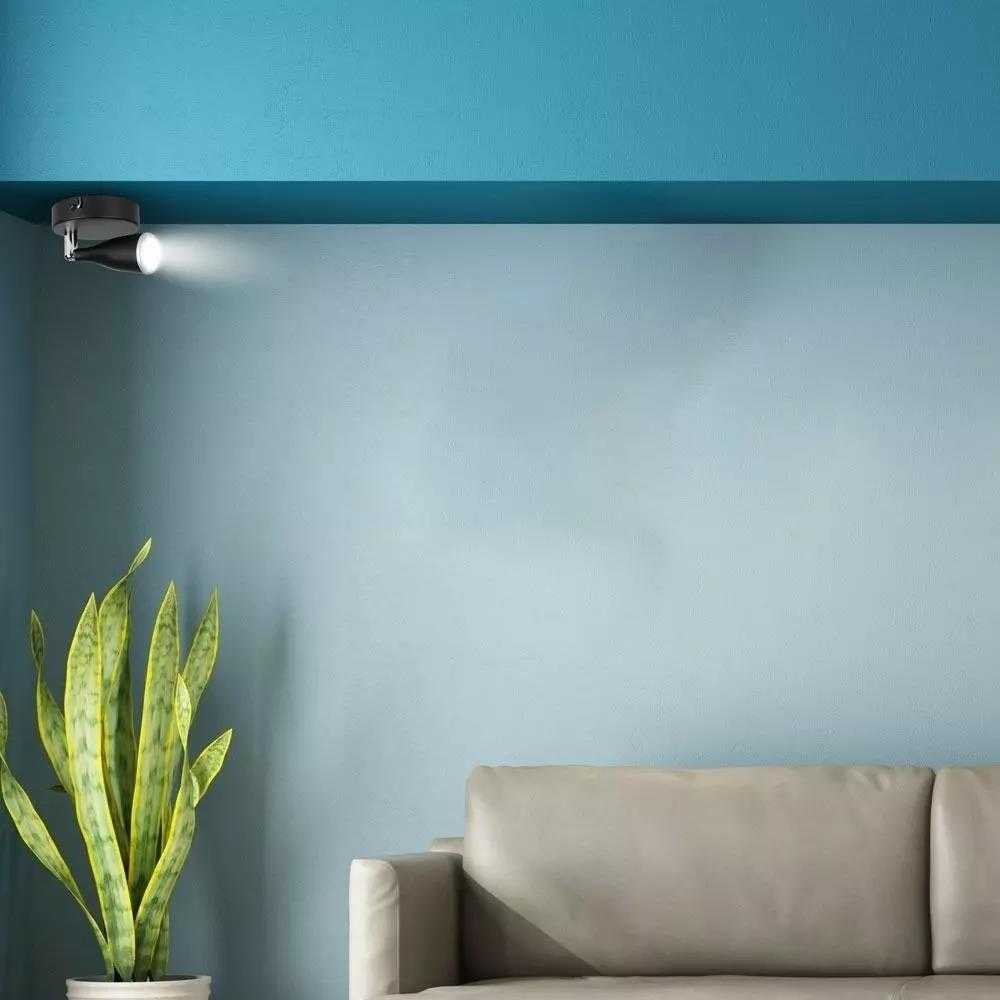 V-tac 4,5W LED sieninis šviestuvas, juodas, 3000K