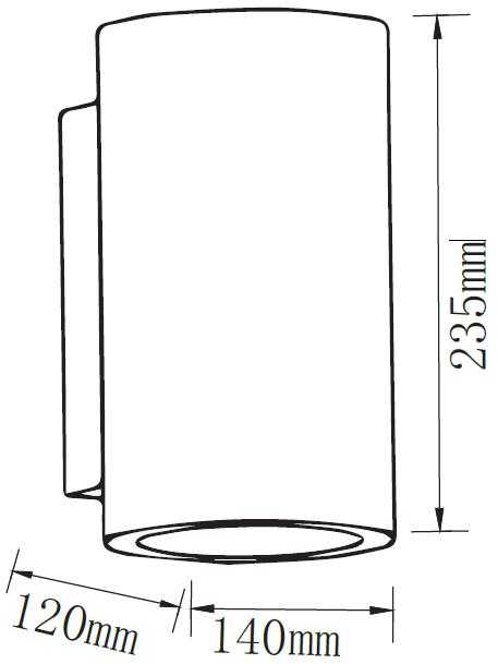 LED sieninis šviestuvas V-TAC, GU10, ritinio formos, tamsiai pilkas, betoninis