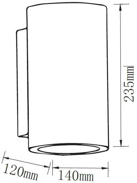 LED sieninis šviestuvas V-TAC, GU10, ritinio formos, šviesiai pilkas, betoninis