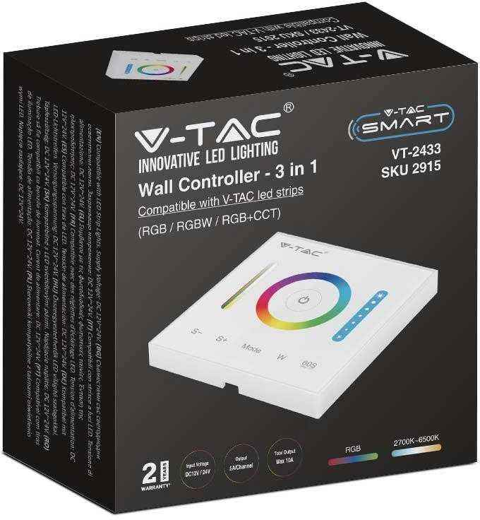 V-tac LED juostos sieninis valdiklis, skirtas RGB/RGBW/RGB+CCT LED juostai