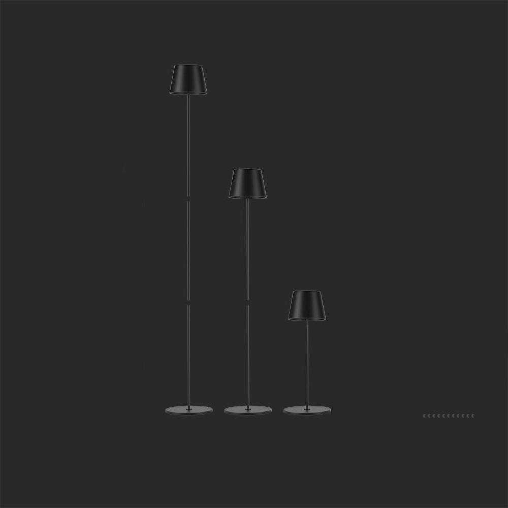 V-tac 4W LED įkraunamas reguliuojamo aukščio šviestuvas, juodas, 3000K, dimeriuojamas, IP54