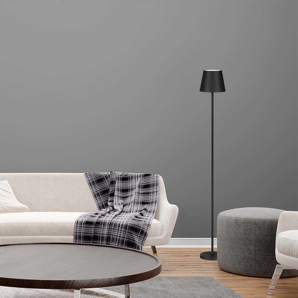V-tac 4W LED įkraunamas reguliuojamo aukščio šviestuvas, juodas, 3000K, dimeriuojamas, IP54