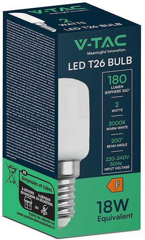 V-tac 2W LED lemputė, E14, ST26, 3000K, 200°