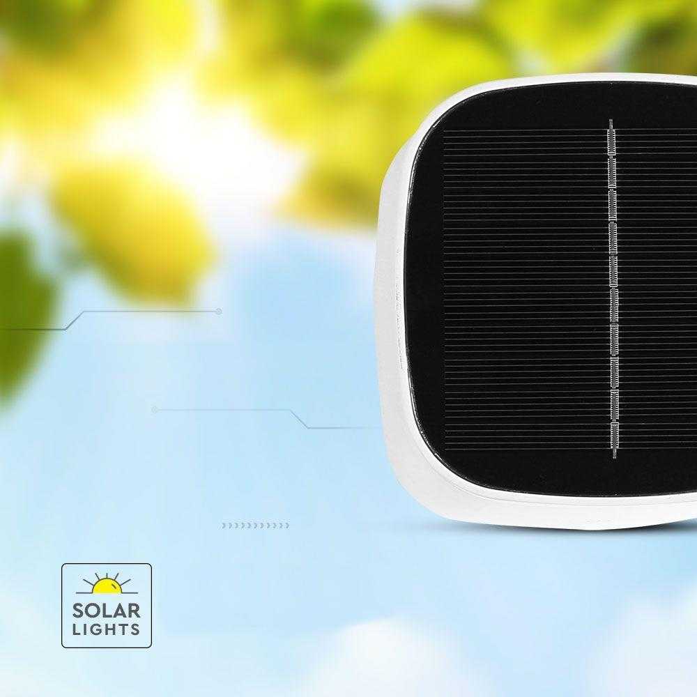V-tac 5W LED įkraunamas stalo šviestuvas su saulės baterija, baltas, 3000-6000K, dimeriuojamas, IP65