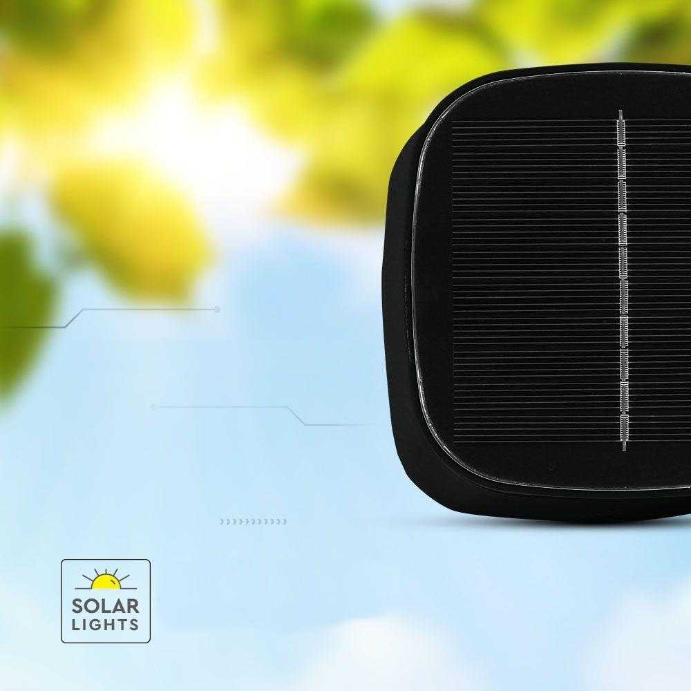 V-tac 5W LED įkraunamas stalo šviestuvas su saulės baterija, juodas, 3000-6000K, dimeriuojamas, IP65