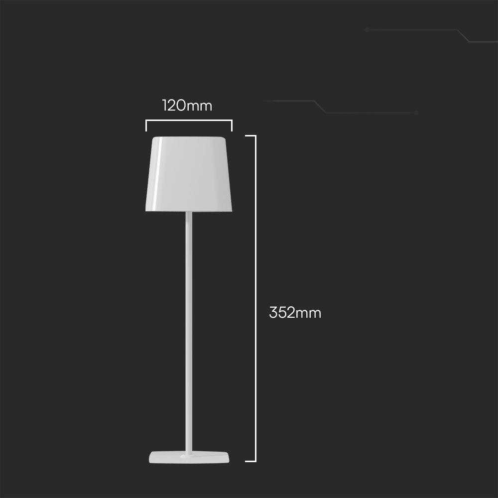 V-tac 5W LED įkraunamas stalo šviestuvas su saulės baterija, baltas, 3000-6000K, dimeriuojamas, IP65