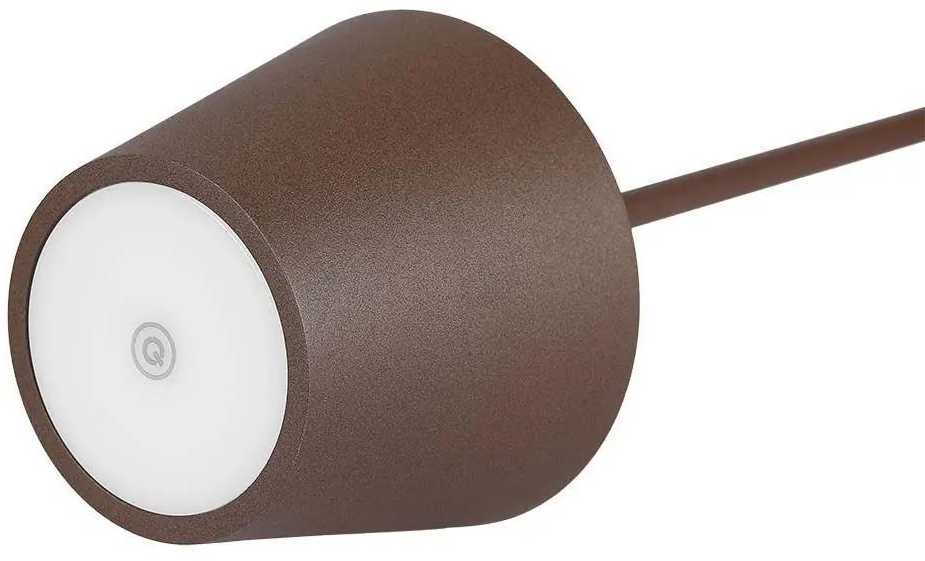V-tac 1,5W LED įkraunamas stalo šviestuvas, rūdžių sp., 3000K, dimeriuojamas, IP54