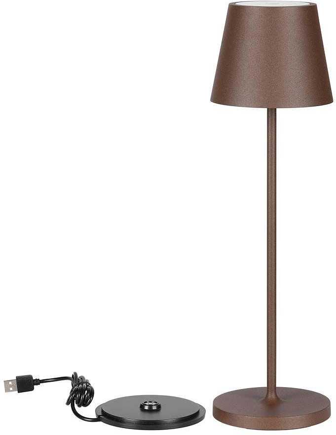 V-tac 1,5W LED įkraunamas stalo šviestuvas, rūdžių sp., 3000K, dimeriuojamas, IP54