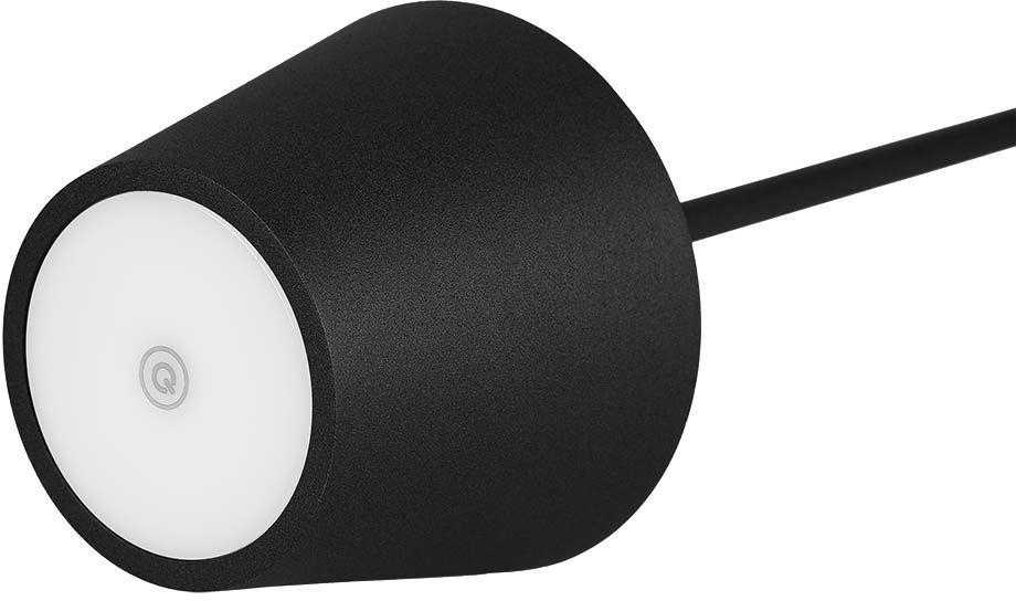 V-tac 1,5W LED įkraunamas stalo šviestuvas, juodas, 3000K, dimeriuojamas, IP54