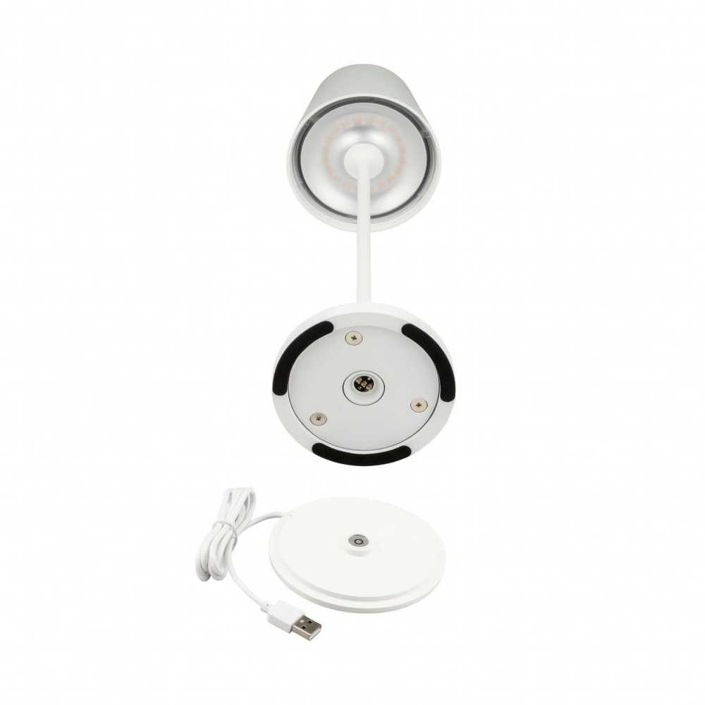 V-tac 1,5W LED įkraunamas stalo šviestuvas, baltas, 3000K, dimeriuojamas, IP54