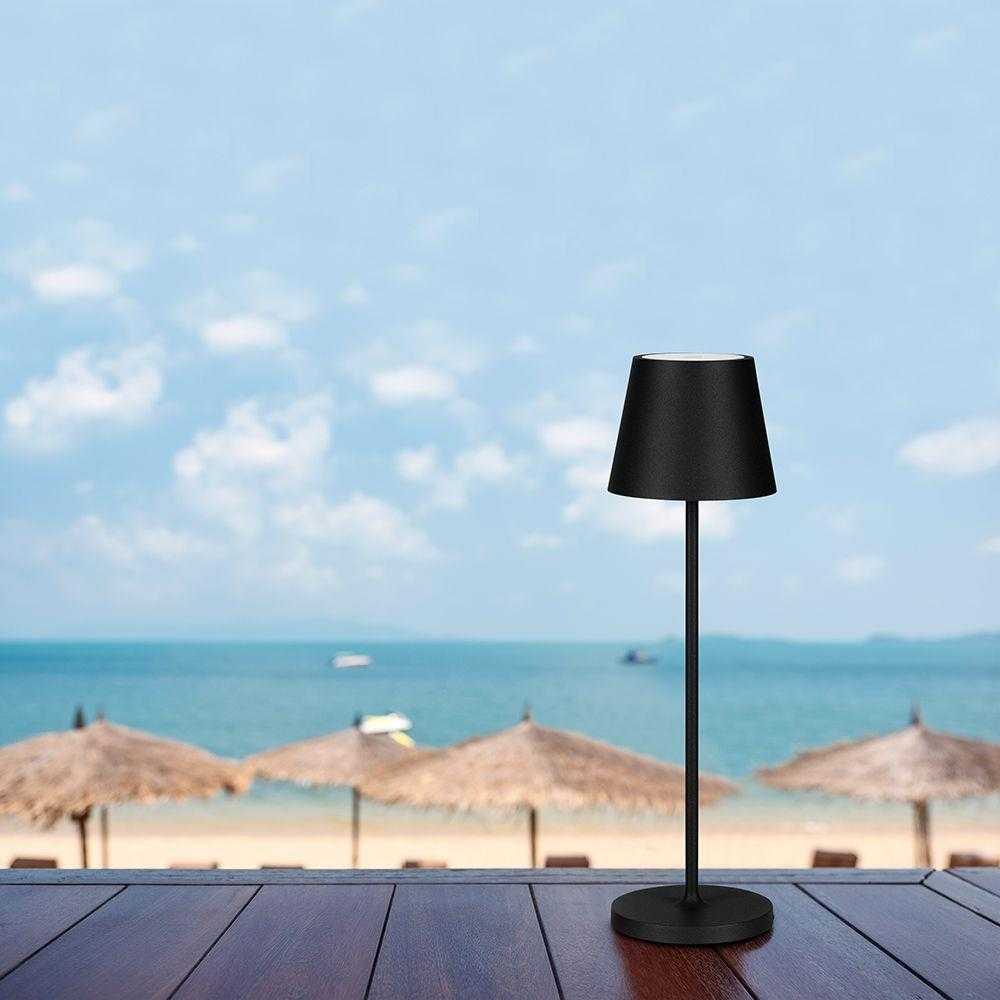 V-tac 1,5W LED įkraunamas stalo šviestuvas, juodas, 3000K, dimeriuojamas, IP54