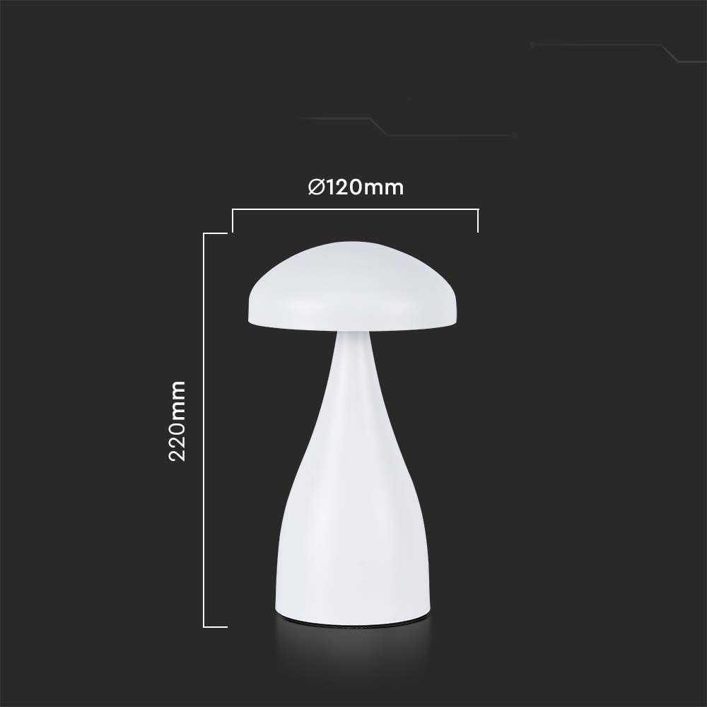V-tac 1W LED įkraunamas stalinis šviestuvas, baltas, 3000/6000K, dimeriuojamas