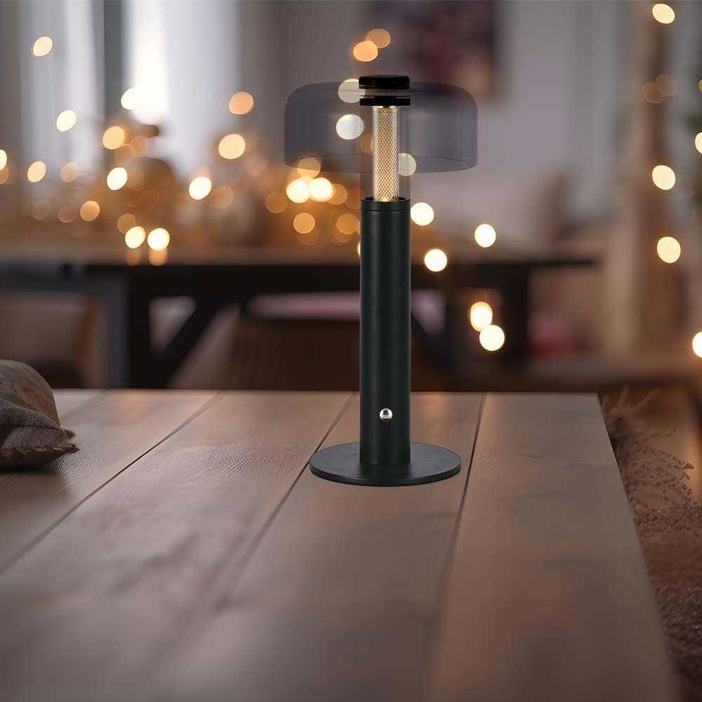 V-tac 1W LED įkraunamas stalinis šviestuvas, juodas, 3000K, dimeriuojamas