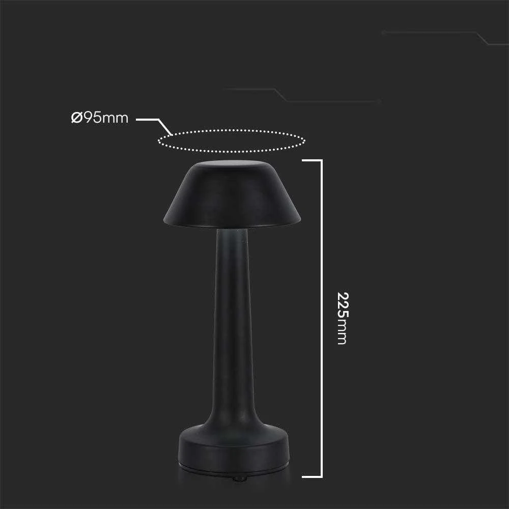 V-tac 1W LED įkraunamas stalo šviestuvas, juodas, 3000-6000K, dimeriuojamas
