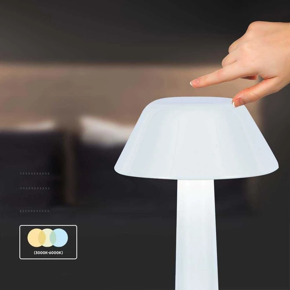 V-tac 1W LED įkraunamas stalo šviestuvas, baltas, 3000-6000K, dimeriuojamas