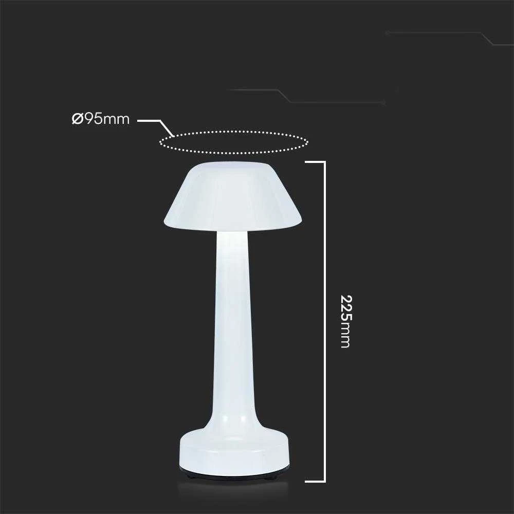 V-tac 1W LED įkraunamas stalo šviestuvas, baltas, 3000-6000K, dimeriuojamas