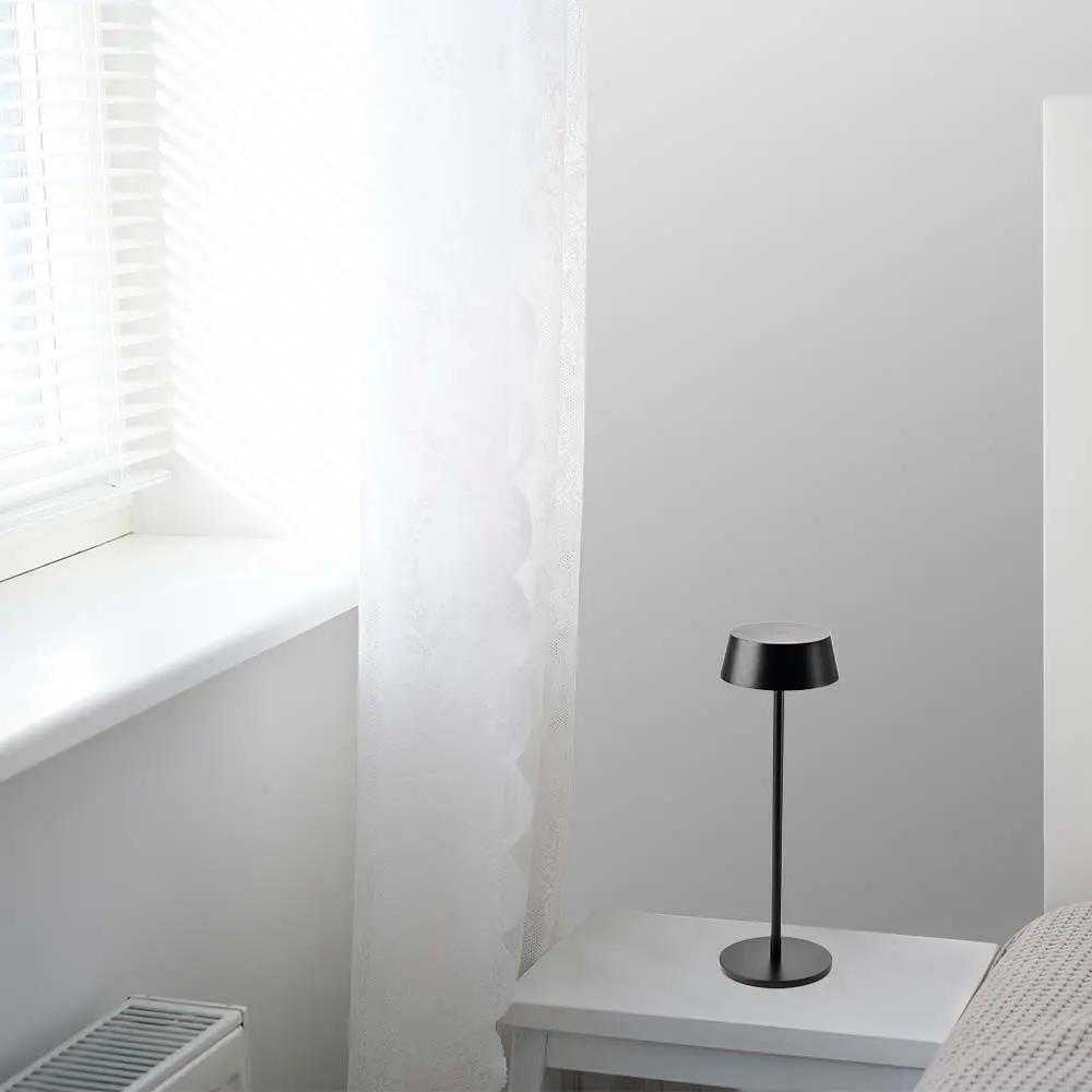 V-tac 2W LED įkraunamas stalinis šviestuvas, juodas, 3000K