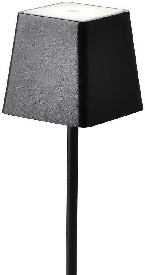 V-tac 2W LED įkraunamas stalinis šviestuvas, juodas, 3000K, dimeriuojamas